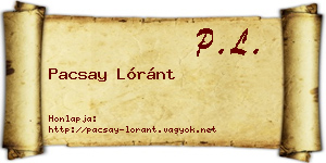 Pacsay Lóránt névjegykártya