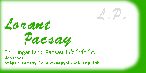 lorant pacsay business card